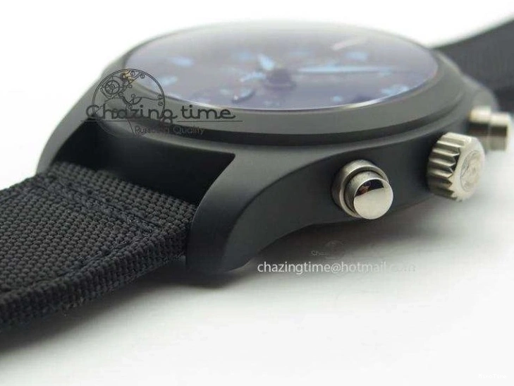 MIROTIME 0113 Comfortable Pilot Chrono IW388003 Real Ceramic ZF 1:1 Best Edition On Black Nylon Strap A 7322